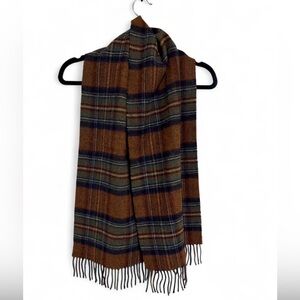 Vintage Mulberry Wool Scarf – Wool, Unisex, Deep Greens & Blues